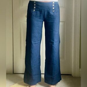 Tommy Hilfiger Linen pants womens size 6 navy blue